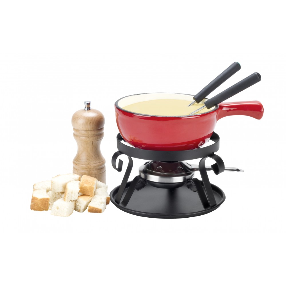 Ensemble fondue au fromage caquelon réchaud, brûleur et fourchettes