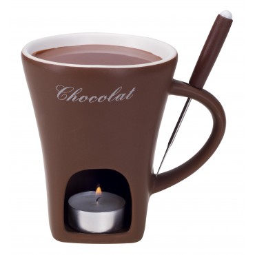 SET FONDUE CHOCOLAT TASSE BRUNE