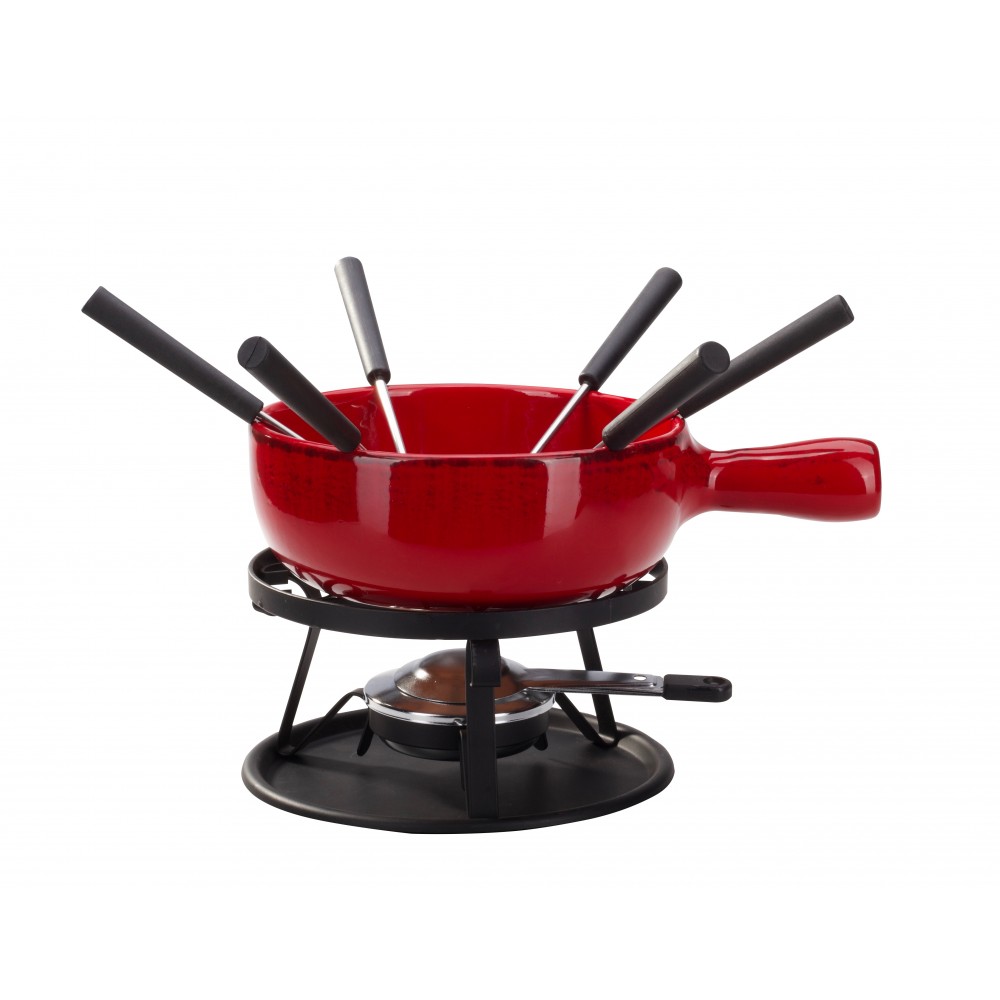 Ensemble fondue au fromage caquelon réchaud, brûleur et fourchettes