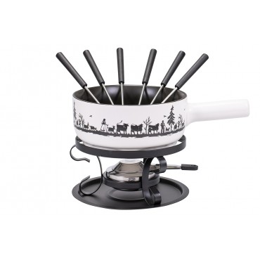 Set à fondue au fromage E22 « Alp lift family », Ø 22 cm, 9 pièces