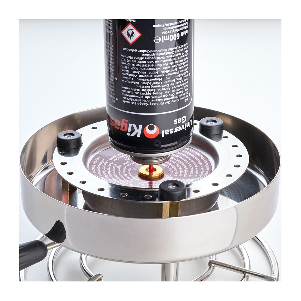 Kisag Longfire Gasrechaud Edelstahl 1,4 KW + Kigas Kartusche - Mobile Kochstation