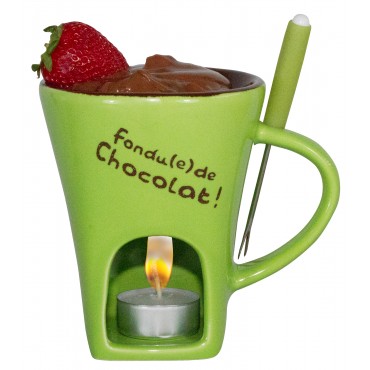 SET FONDUE CHOCOLAT TASSE VERTE