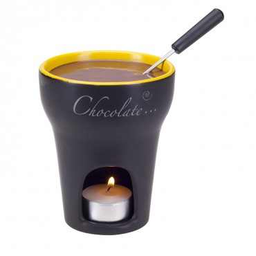 SET FONDUE CHOCOLAT JAUNE/NOIR